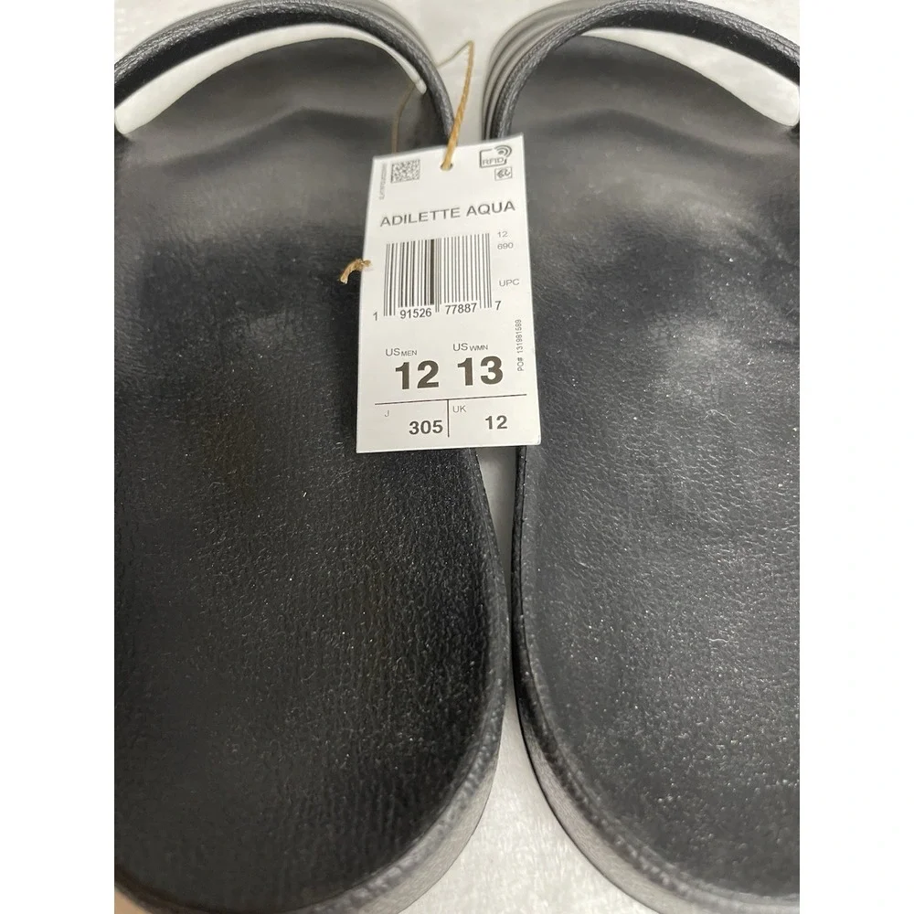NEW Adidas Adilette Aqua Slides Sandals Men's Size 12 Black F35550